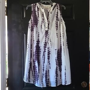 Peach Love California Sleeveless Tie Dye Lined Dress. Size Small. Black & White